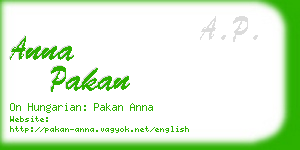 anna pakan business card